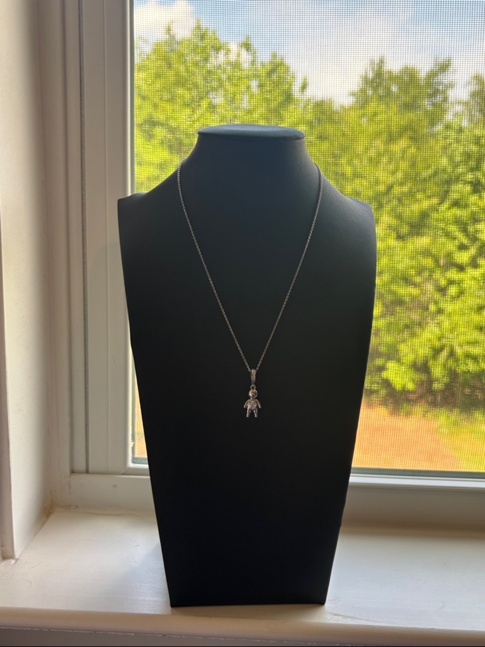 Silver CZ Heart Mom Necklace, 18k White Gold Plated, Mother’s Day Gift in Box - Picture 10 of 12